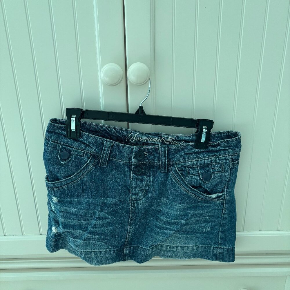 American Eagle 2000s denim mini skirt low waisted